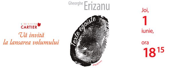 Texte egoiste de Gheorghe Erizanu, la Librăria din Centru
